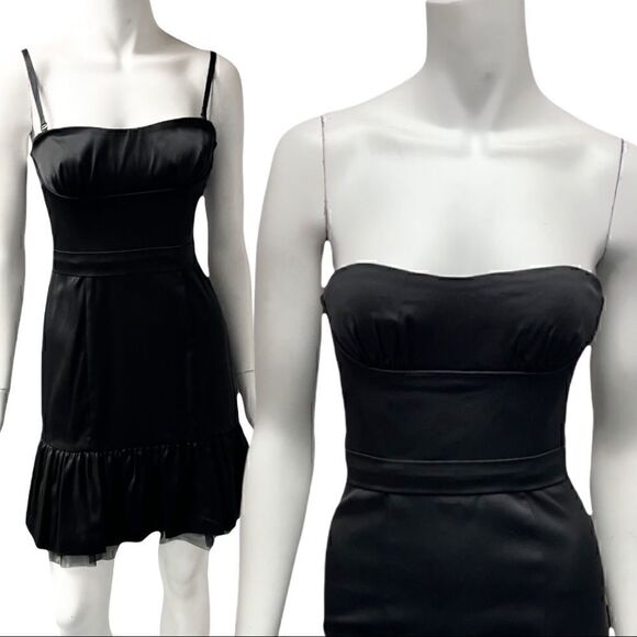 BCBG Black Removable Straps Tulle Mini Dress - Picture 1 of 10